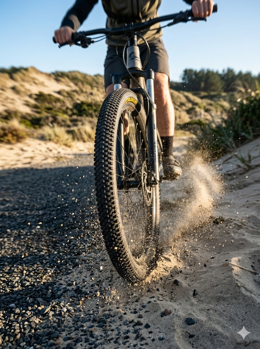 BlackCat 27.5x2.35 tyre mounted on bicycle wheel suitable for mountain bikes and e-bikes
